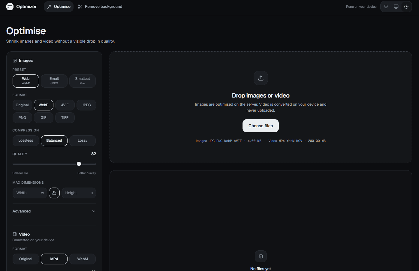 Media Optimizer — homepage